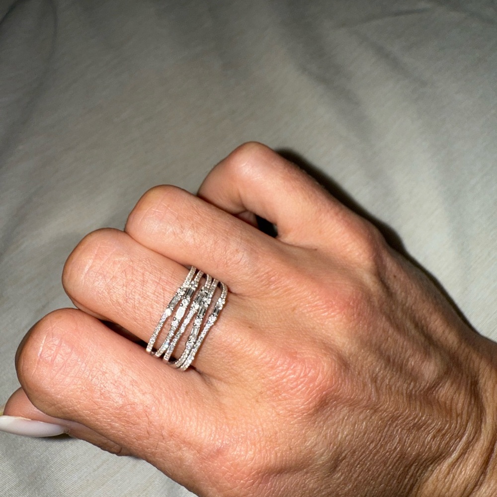 Elegant Silver Multi-Band Ring